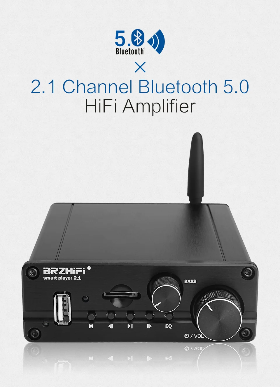 BRZHIFI TPA3116 HIFI Fever Цифровой Bluetooth 5,0 высокой мощности 50 Вт* 2+ 100 Вт 2,1 канальный сабвуфер усилитель USB TF U декодирование диска