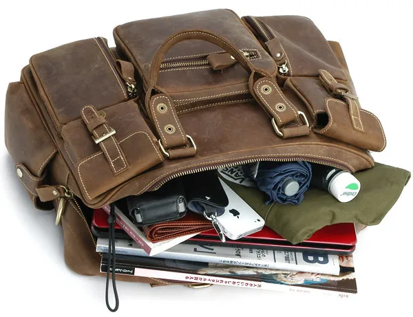 Спортивная мужская дорожная сумка для багажа, винтажная Мужская сумка из натуральной кожи, сумка через плечо, сумки через плечо, мужская сумка для ноутбука с карманами