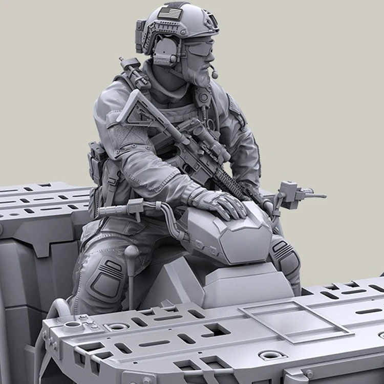 1/35 полимерный модельный комплект США спецназ современный ATV rider с Mk18 карабином(только один солдат) Неокрашенный 245 г