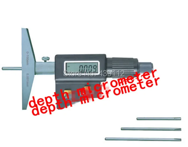 

free shipping 0-100mm Electronic Digital Depth Micrometer caliper 0-4