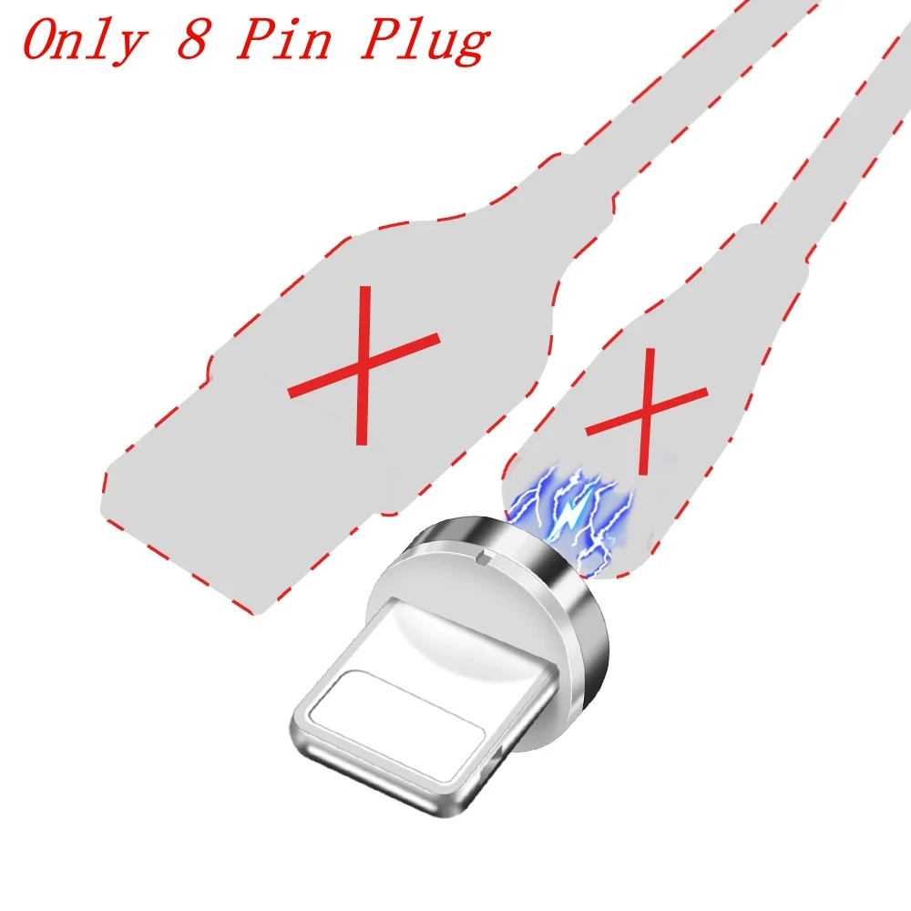 Магнитный зарядный кабель OLAF Quick Charge 3,0 Micro usb type C 3A Быстрая зарядка Магнитный кабель для iPhone huawei samsung Xiaomi LG - Цвет: only 8 Pin Plug