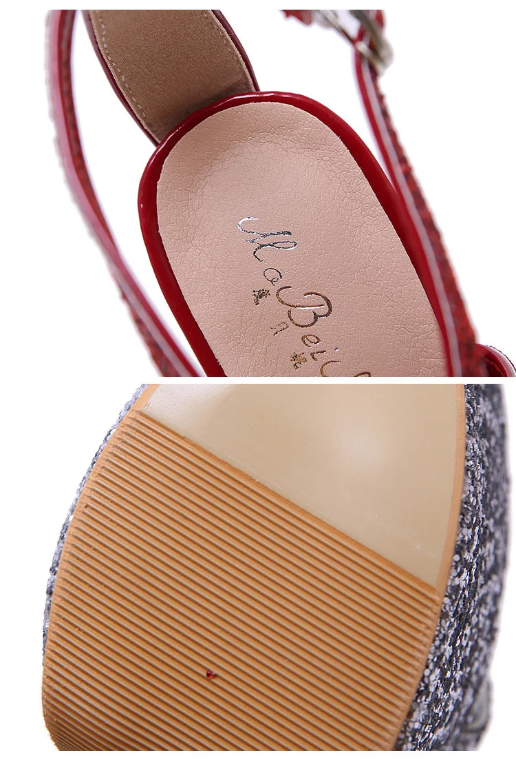 LTARTA/летние женские босоножки на платформе непромокаемые туфли-лодочки на танкетке, увеличивающие рост сандалии с украшением в виде кристаллов CWF-my3189-12 17 см