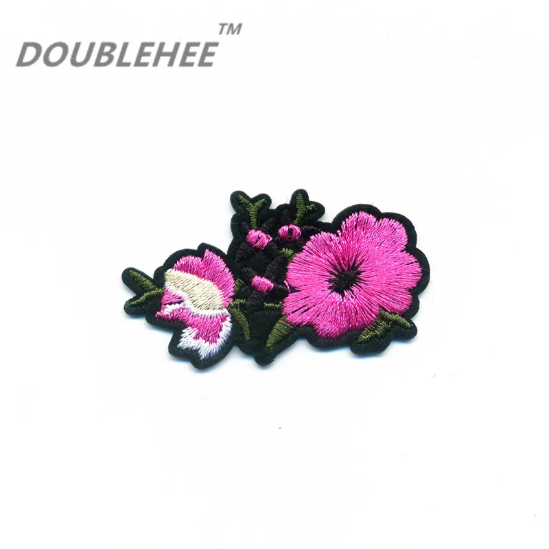 

DOUBLEHEE 5.7cm*3.8cm Embroidered Iron On Patches Red Rose Flower Beauty Delicate Quality Cloth Coat Bag Shoes DIY Accessories