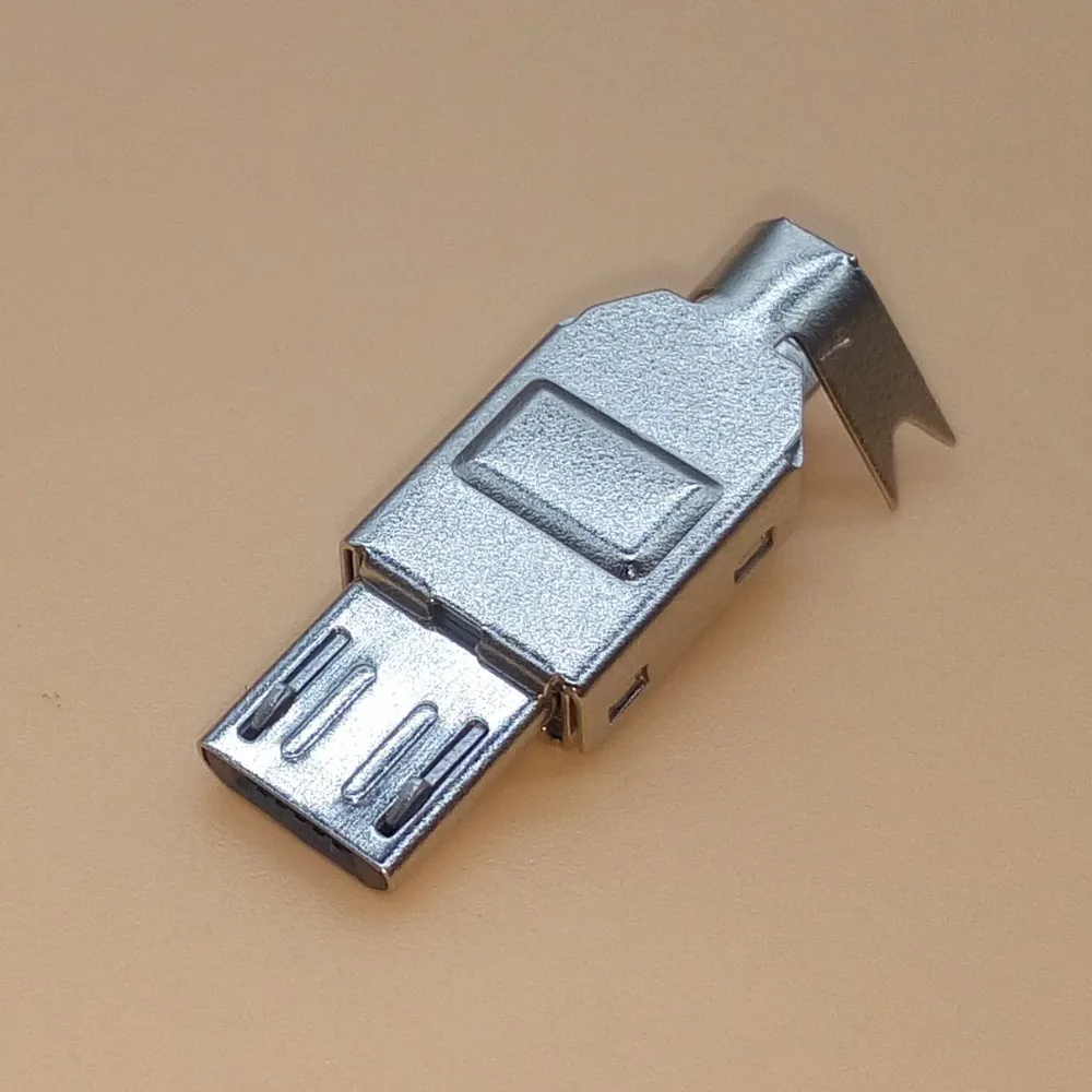 10 компл. Micro USB 5PIN тип сварки штекер разъем зарядное устройство 5P USB хвост зарядки jack 4 в 1 металлические части