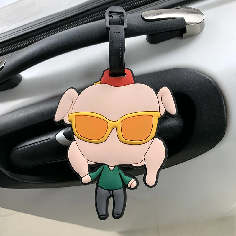 

Custom logo available 3D Cartoon Soft Rubber Luggage Tag Travel Identification Tags