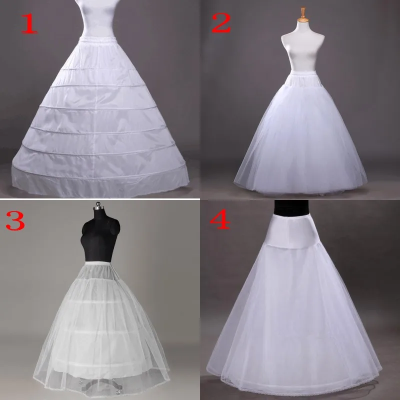 

White Hoop Long Wedding Bridal Petticoat Crinoline Ball Gown Skirt Underskirt Wedding Accessories jupon mariage