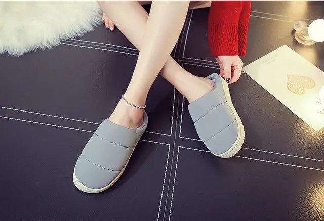 Winter New Arrival Simple Style Men And Women Durable Home Slippers Soft Cotton Comfortable Indoor Antiskid Bedroom Shoes (4)