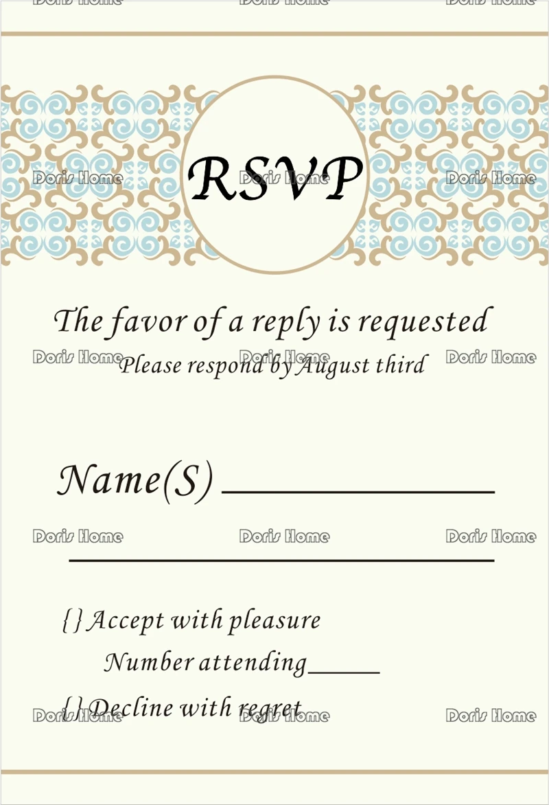 

Free Shipping Personalized RSVP Card with Free Envelope for Wedding / Party,50 pcs/lot,R14