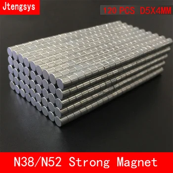 

Jtengsys 120pcs/lot Super Strong Rare Earth mini 5mm x 4mm Permanet Magnet Round Neodymium Magnet N52 N38 5*4MM plate nickel