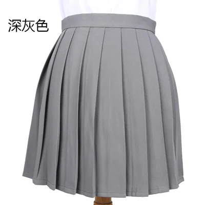 Женские юбки, женская одежда Kawaii, школьная форма для колледжа, базовая разноцветная юбка, Женская Корейская одежда Harajuku для женщин - Цвет: dark gray