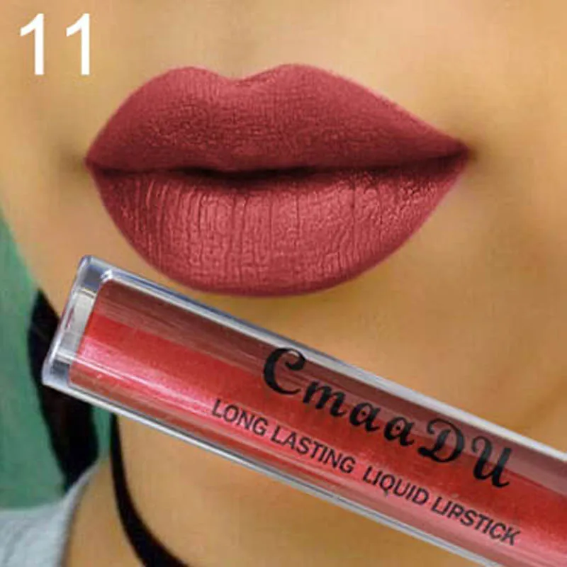 CMAADU Matte Lipgloss Sexy Liquid Lip Gloss Matte Long Lasting Waterproof Cosmetic Beauty Keep 24 Hours Makeup Lipgloss TLSM2 - Цвет: 11