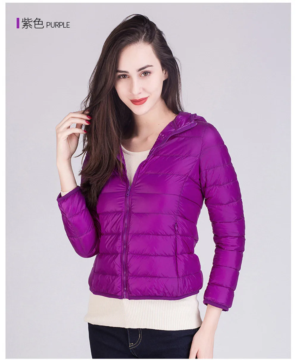 Winter Women Coat 2017 Hooded 90% White Warm Duck Down Jacket Ultralight Portable Slim Down Coat Female Winter Jackets Parkas (10)
