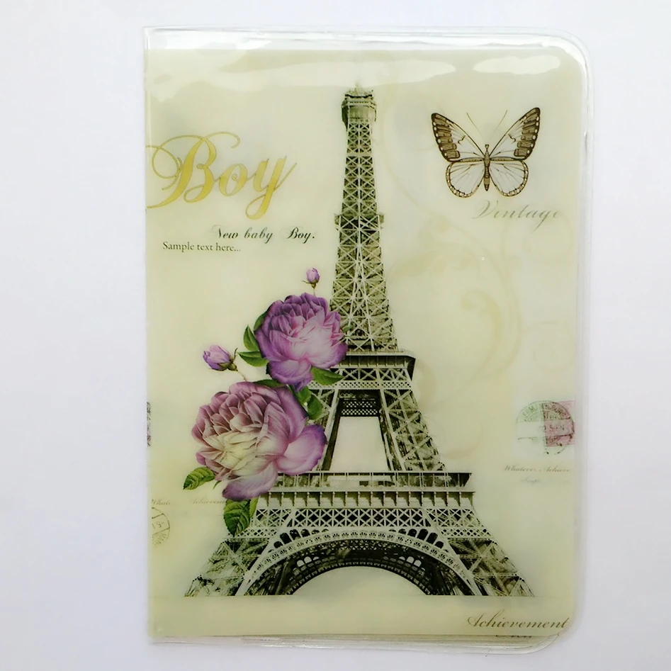 

The Eiffel Tower in Paris Passport Holder, PVC Leather 2D Thin Travel Passport Cover ID Card Holder Size:10*14cm Multiple Choice