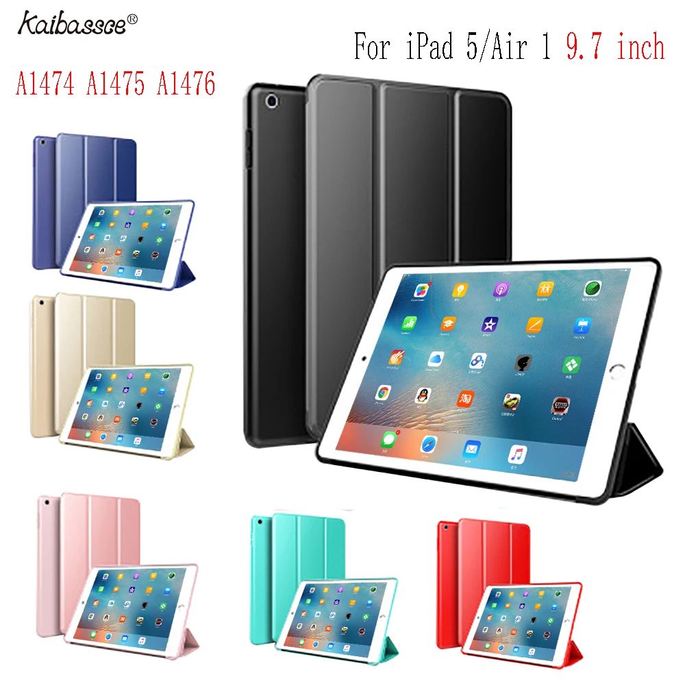 

Kaibassce Tablet Case Flap Smart Sleep TPU Soft Case Cover for iPad Air 1 iPad 5 9.7 inch A1474 A1475 A1476
