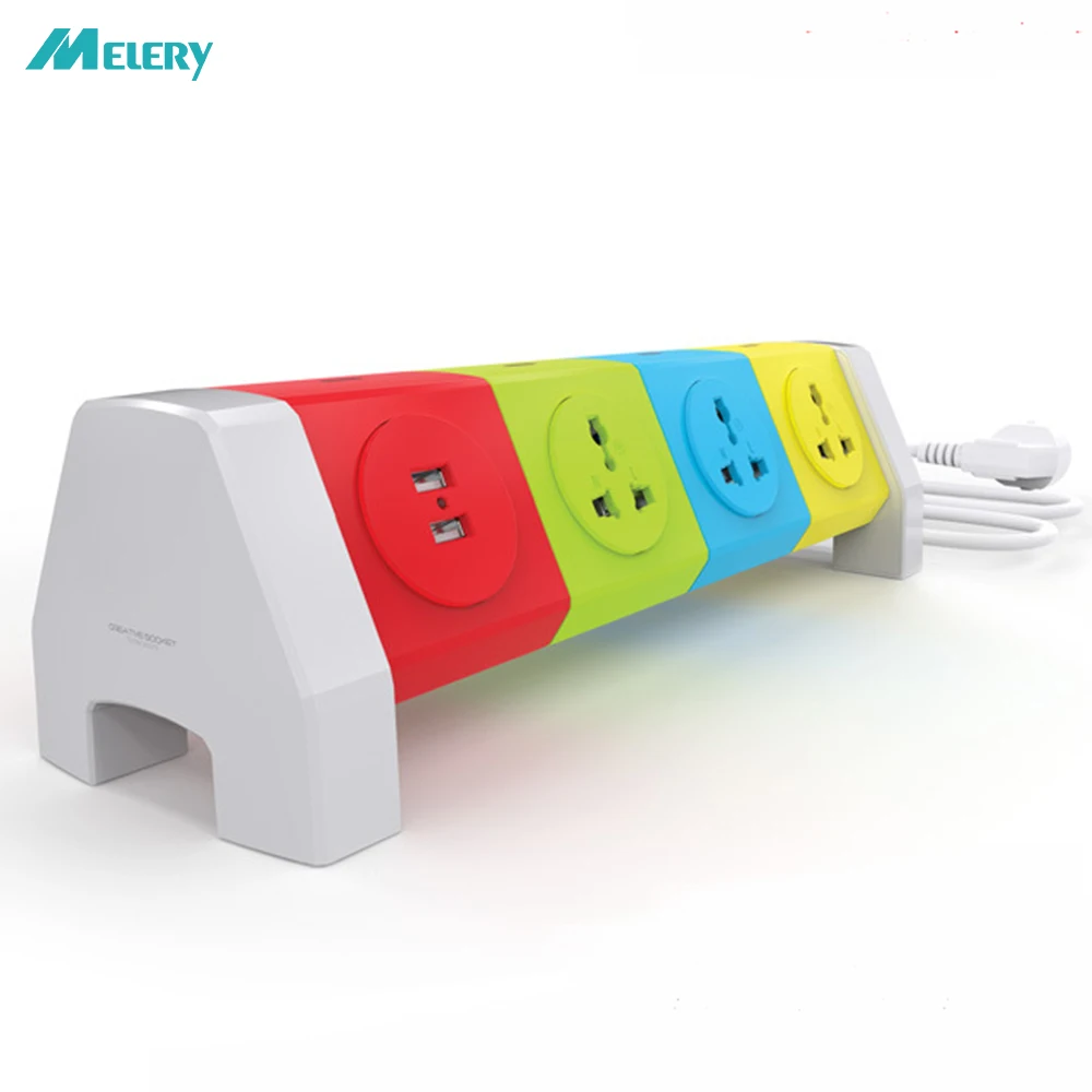 

Power Strip Universal Socket with USB Charger EU/UK/US Plug Overload Leakage Protection Independent Switch 1.8m Extension Cord