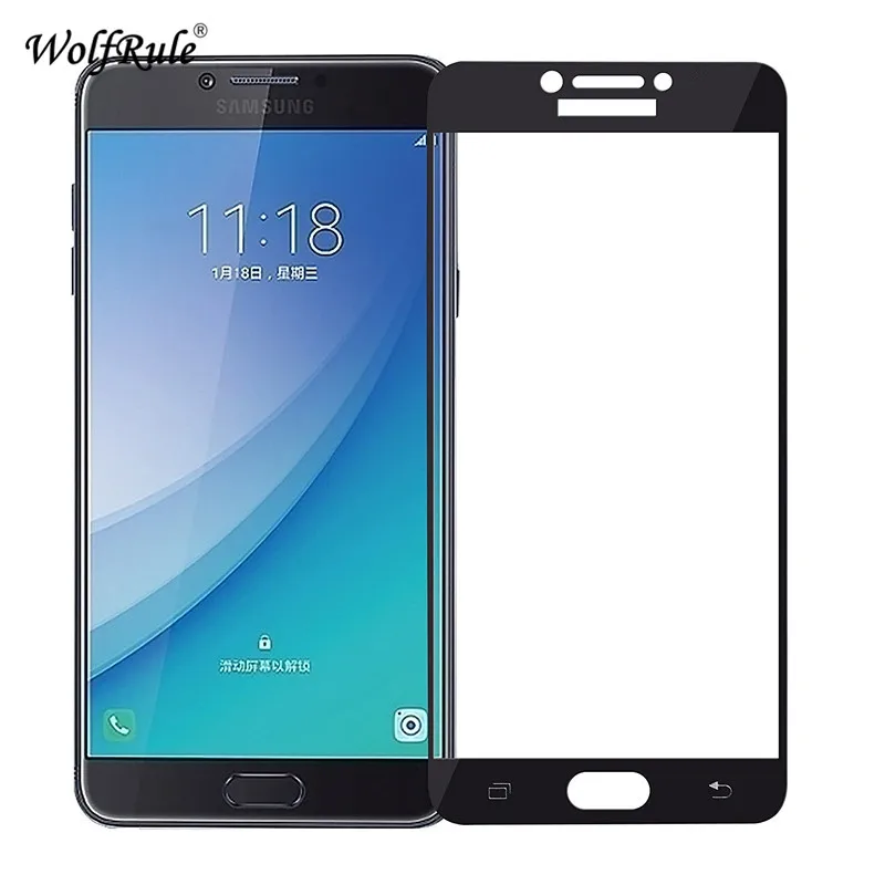 2pcs Screen Protector For Samsung Galaxy C7 Pro Glass Anti-Burst Tempered Full Cover Film | Мобильные телефоны и