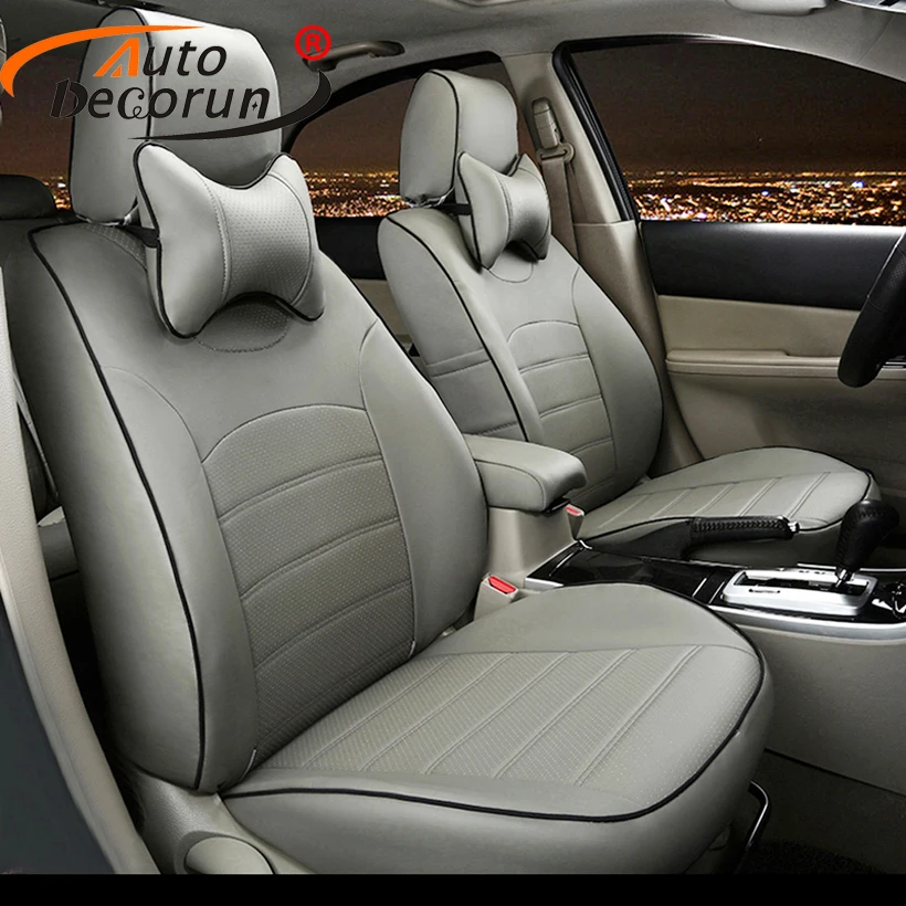 AutoDecorun PU leather covers car for Mitsubishi Lancer 10 seat cover sets for accessoires