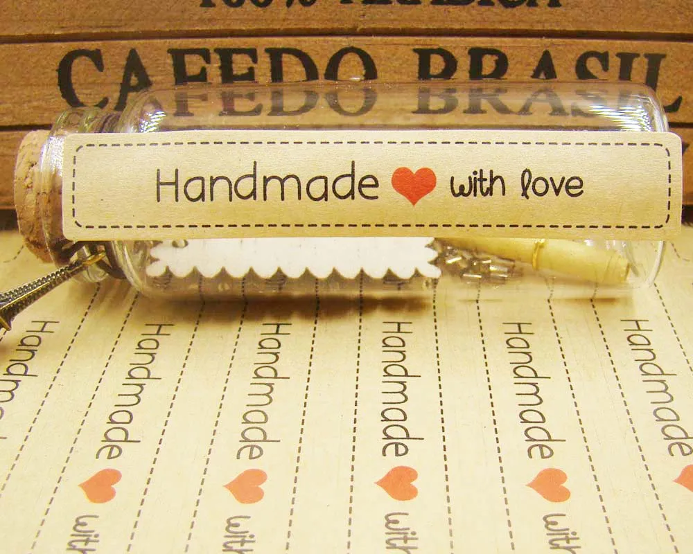 

120pcs Seal Label HandMade with love Kraft seal Sticker Gift Seal Label Paper Sticker For Party Favor Gift Bag Candy Box Dec