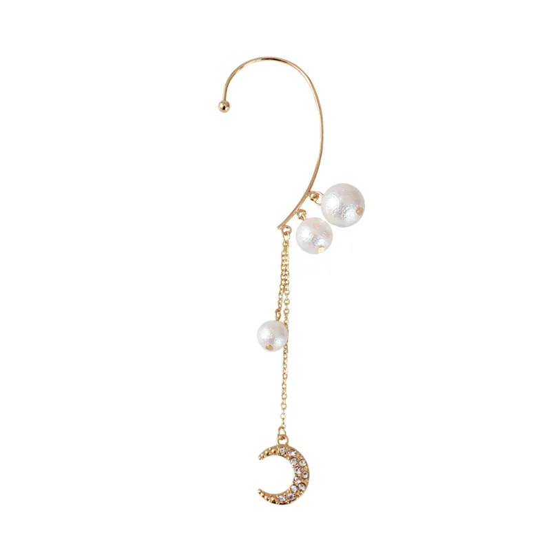 

Free shipping fashion ladies jewelry new personality synthetic gem moon pendant earrings trend of girls accessories wholesale