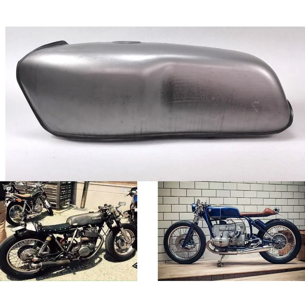 SAFFEN 9L / 2.4Gal Bare Steel Cafe Racer Gas Tank Universal Fuel Tank with  Thick Iron Cap Switch for YAMAHA RD50 RD350 BWM R100 - AliExpress