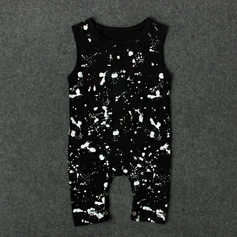 Sleeveless Baby Boys Romper 2018 Summer Printing Vest Boy Jumpsuit