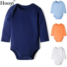 Однотонная Одежда для новорожденных, детское боди для мальчиков и девочек, комбинезон из хлопка с длинными рукавами, верхняя одежда, рубашка, От 0 до 2 лет