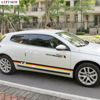 

LEFT SIDE Car Stickers Black Red Yellow Stripe For Both Sides Motorsport Car-styling Vinyl Personality Waterproof Stickers VW