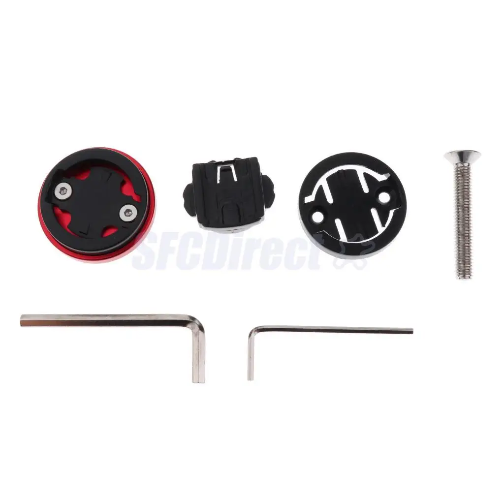 Road Mountain Bike Computer Holder Stem Top Cap Bicycle Stopwatch GPS Mount Bracket Red Black