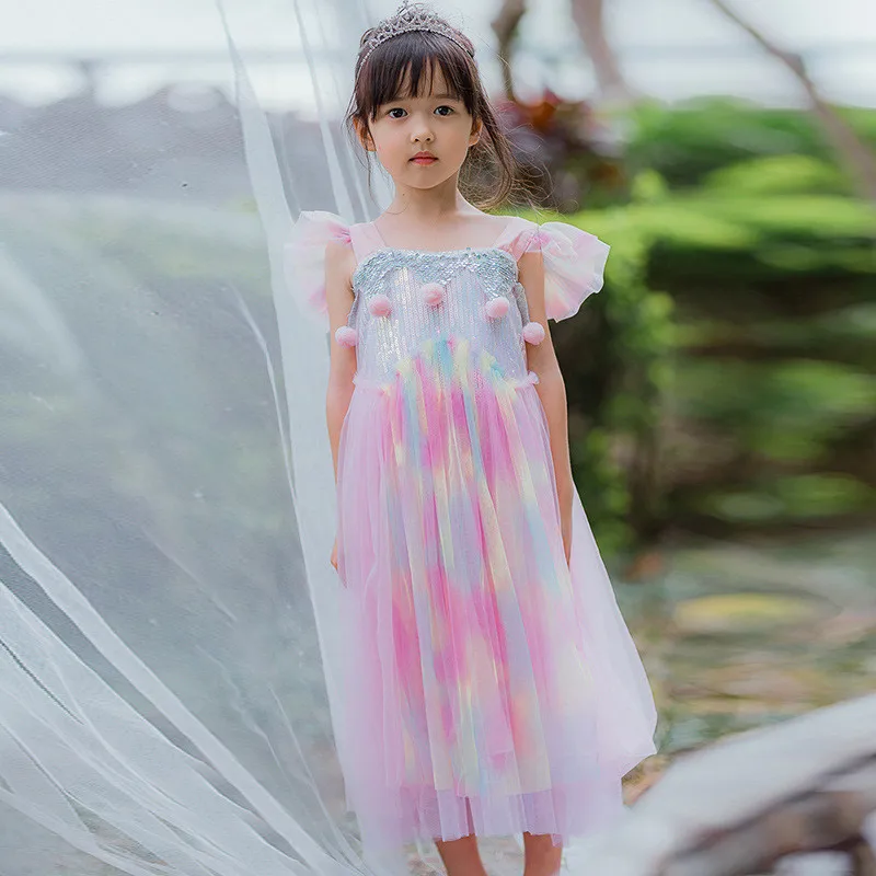 

Kids Girls Dress Summer Backless Cotton Ruffle Dresses Children Clothing Cute Polka Dots Dress Princess Vestidos D1269