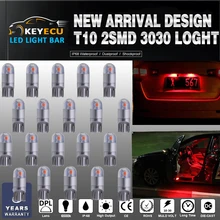 Keyecu 20*194 красный светодиод T10 2SMD 3030 фишек салона Свет ReplacementW5W 168 175 19Map-Dome-Courtesy-License пластины