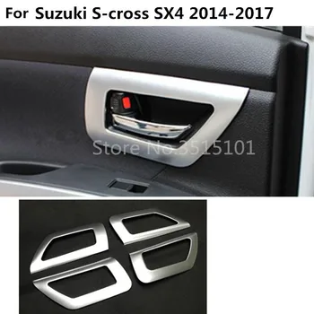 

Car Styling Cover Protect Trim ABS Chrome Matte Car Door Inner Built Bowl 4pcs For Suzuki S-cross scross SX4 2014 2015 2016 2017