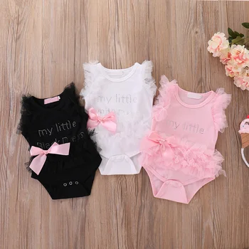 

Baby Rompers 2019 Short Sleeveless Letter print Cotton Newborn clothes Roupas de bebe girls jumpsuit&clothing