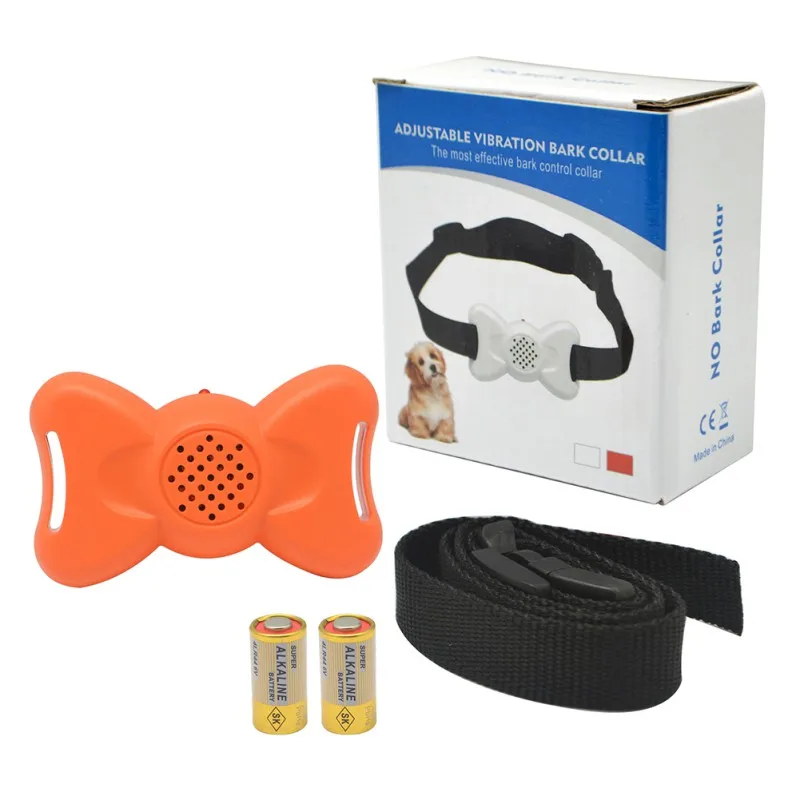 Stylish Bow Knot Shape Humane Anti Bark Control Training Collars Adjustable Vibration Bark