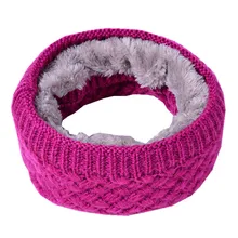 Унисекс, зимние мужские и женские теплые вязаные шарфы с кольцами, толстые эластичные вязаные кексы, детские грелки для шеи, плюшевый шарф с воротником для мальчиков и девочек