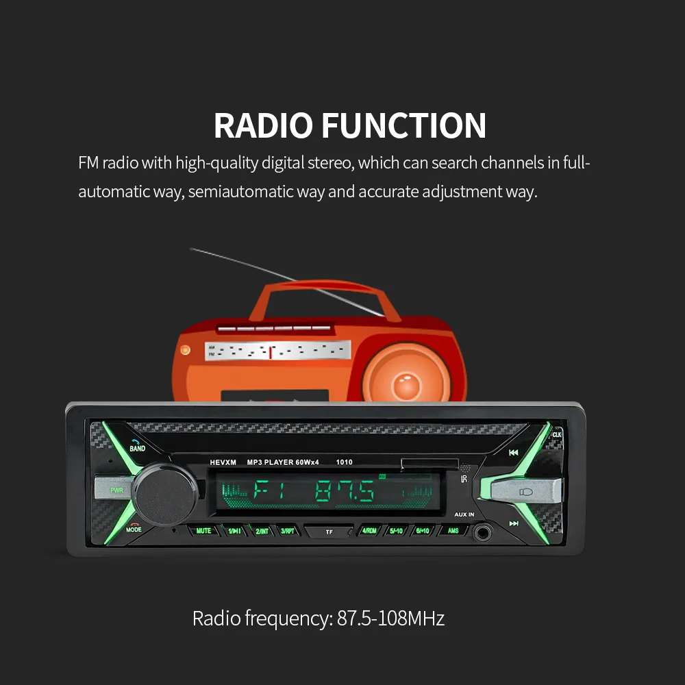 LaBo 12 в Bluetooth Авто Радио 1DIN стерео аудио MP3 плеер FM радио приемник Поддержка Aux вход SD USB MMC+ пульт дистанционного управления