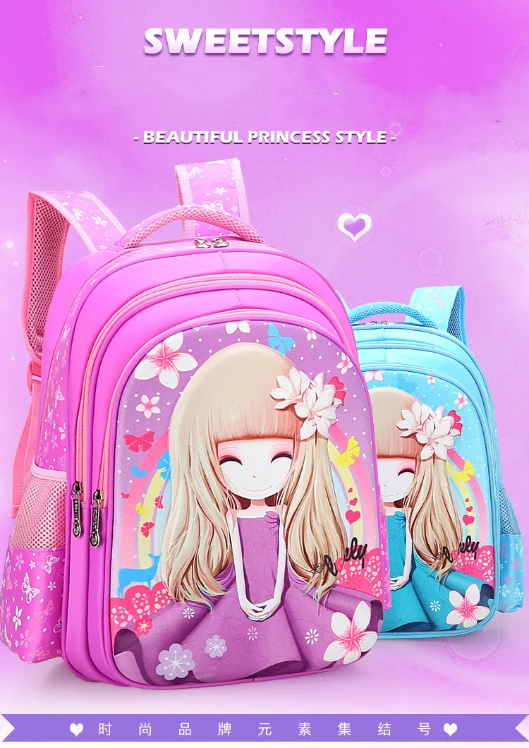 Детские школьные сумки, рюкзак принцессы для девочек, рюкзаки для начальной школы, детский ортопедический рюкзак, школьные сумки, Mochila Infantil