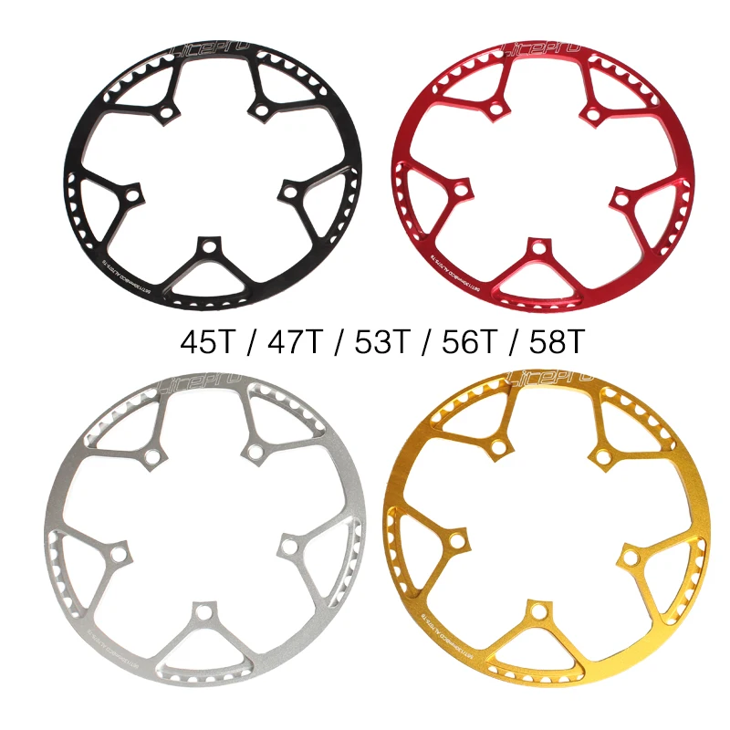 

Litepro ultralight 130 BCD 45T 47T 53T 56T 58T A7075 Alloy BMX Folding bike chainwheel round single Bicycle Crankset bike parts