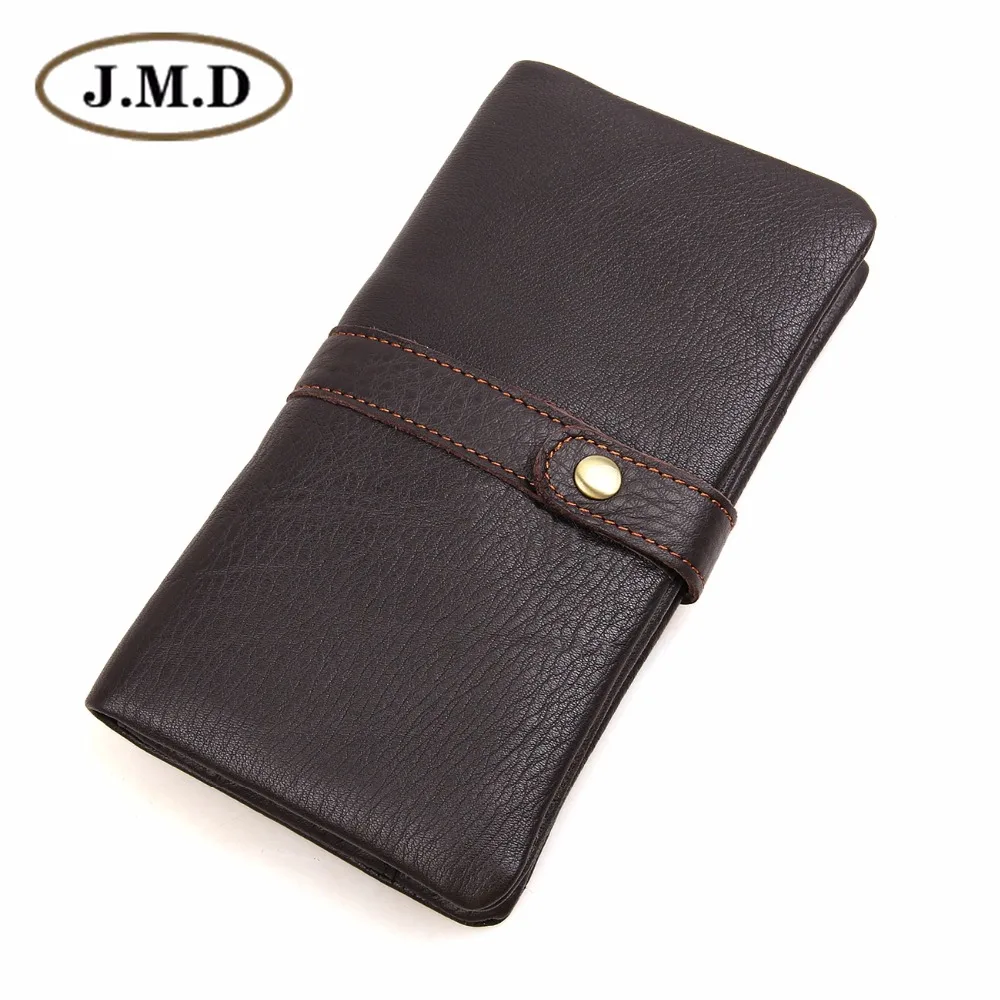 

J.M.D Genuine Vintage Tanned Leather Credit Card Holder Men's Business Wallet With Zipper Pocket 8140C