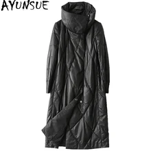 AYUNSUE Genuine Leather Jacket Women's Winter Down Jacket Real Sheepskin Coat for Women Natural Leather Coats 28209 WYQ2045