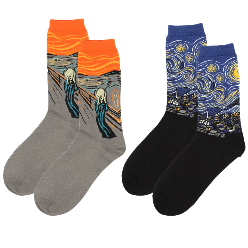 

Fashion Unisex Accessory Drawing Cotton 3D Printed Animals Low Cut Ankle Socks 2 Pair Star+Scream