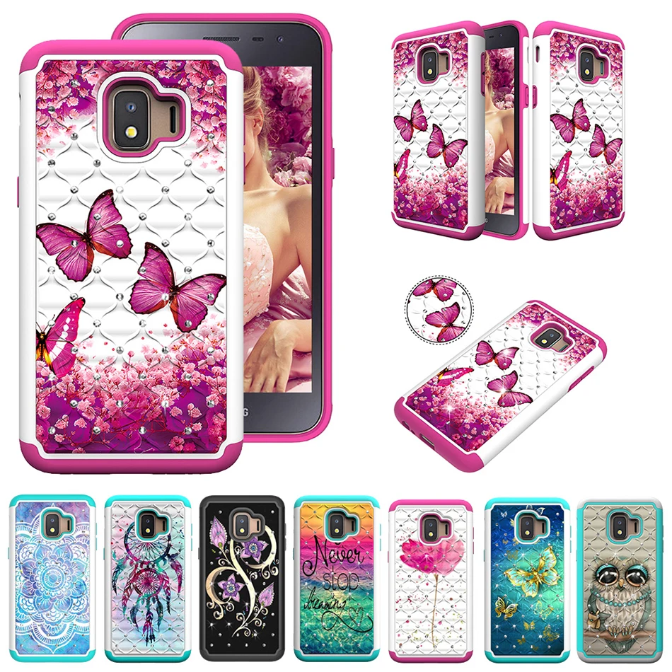 

Shock Resistant Diamond Case For Samsung Note 9 S9 Plus S9+ S8 A6 J7 Sky Pro J2 Core J3 Prime Cute Phone Case TPU + PC Cover B21