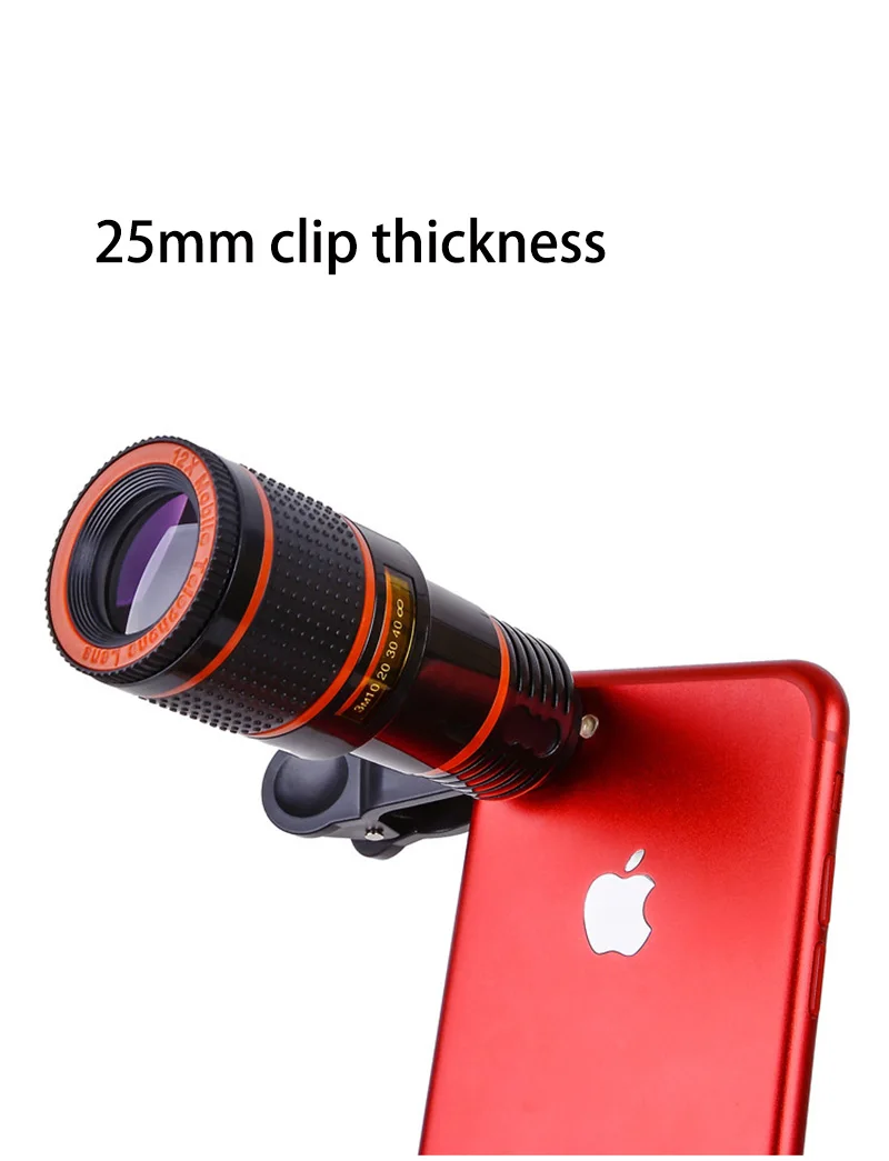 12x оптический зум телескопический объектив для мобильного телефона с зажимом для смартфонов универсальные HD внешние Объективы для смартфонов