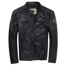 Для Мужчин's Кожаные куртки Плюс Размеры 4XL Slim Fit натуральной толстой воловьей кожи мотоциклетные кожаные пальто