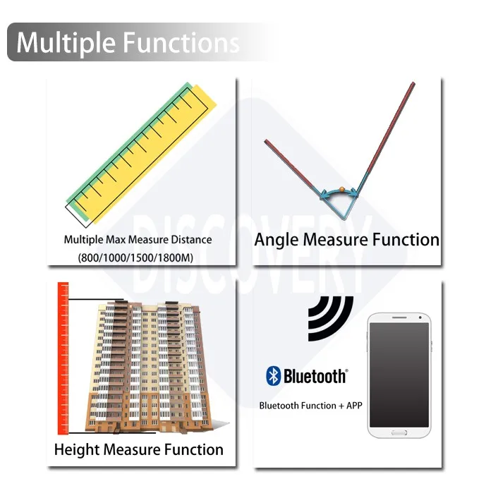 Лазерный дальномер 1000 м, охотничий дальномер для гольфа, угол измерения, вертикальное расстояние, измерение скорости