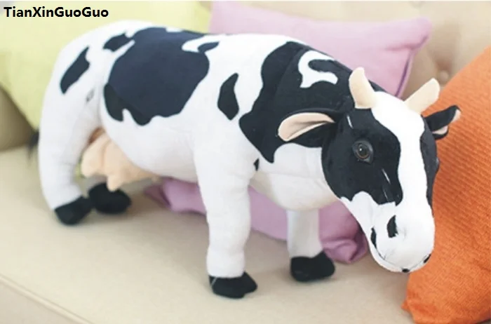 Stuffed Toy Huge 70cm Simulation Cow Plush Toy Soft Doll Throw Pillow