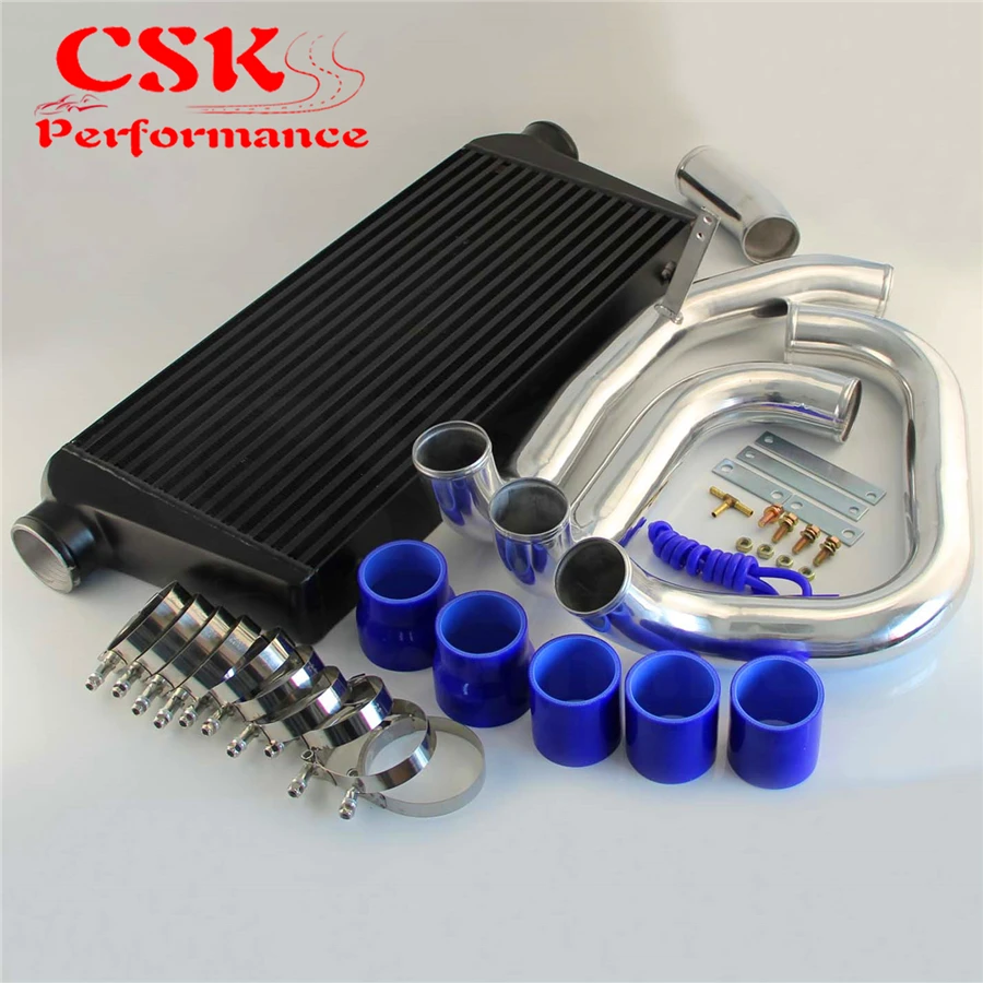 FMIC Upgrade Intercooler +Aluminum Pipe Piping Kit Fits For Nissan