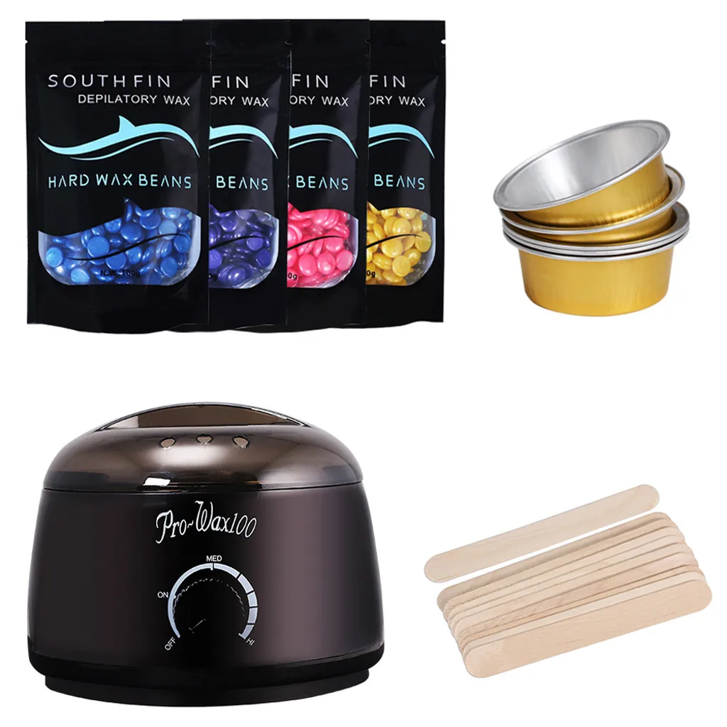 

Wax Warmer Heater Pot Epilator Depilatory Machine Kit 400g Wax Beans 10pcs Hair Removal Skin Care for Arm Leg5pcs Bowl