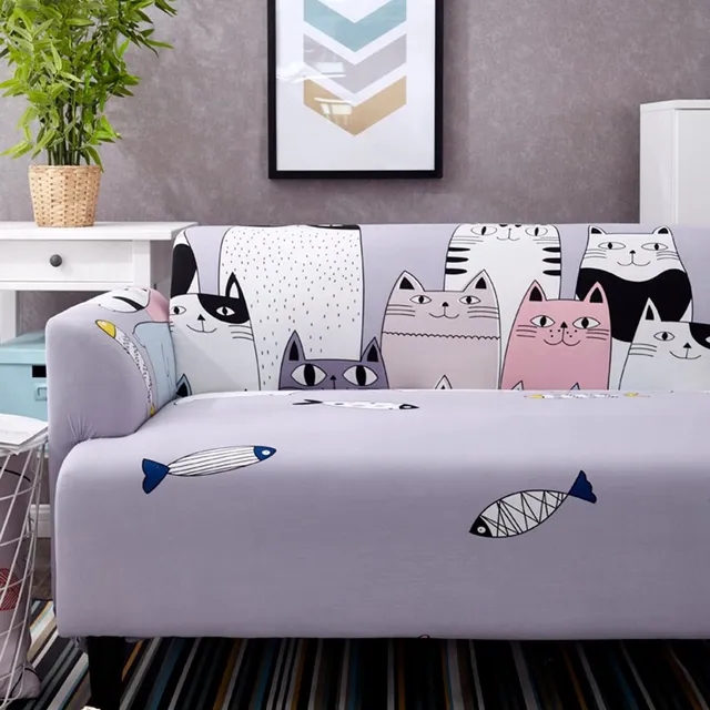 Universal Elastis Kucing Dicetak Couch Sampul Indah A Multi Universal Elastis Kucing Dicetak Couch Sampul Indah A Multi Ukuran Sarung Untuk Bagian Sofa Ruang