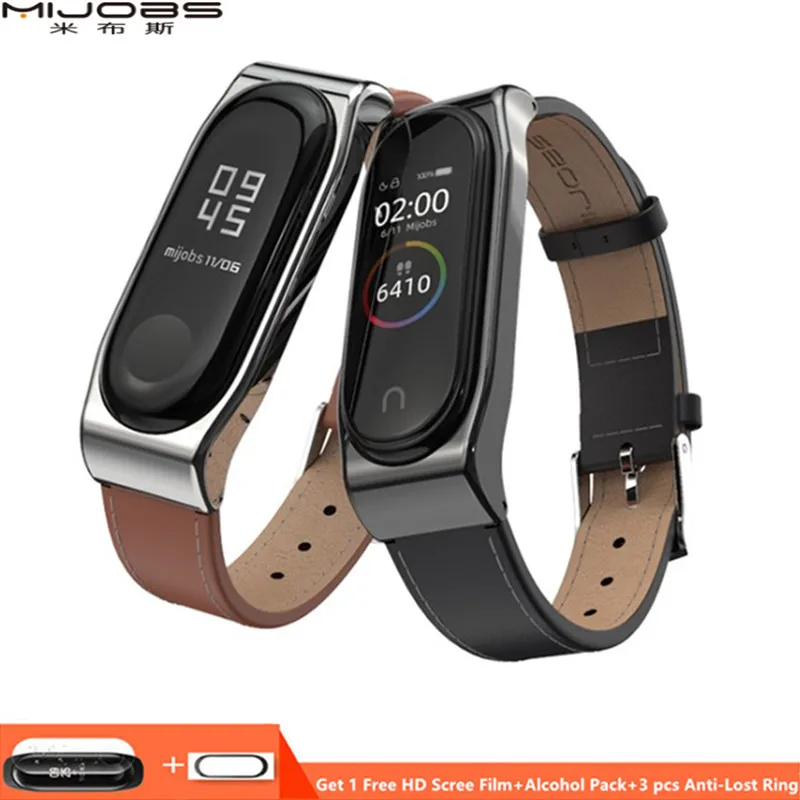 Ремешок из натуральной кожи для Xiaomi Mi band 3/4 без винтов|Смарт-аксессуары| |