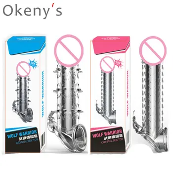 Préservatif réutilisable pénis étendre agrandisseur manchon pénis Extender Sex Toys pour hommes produits intimes agrandissement du pénis pour retard adulte